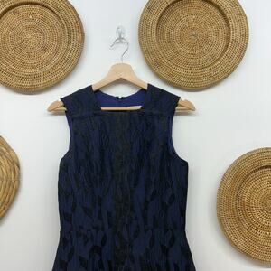 Prabal Gurung Designer Blue Black Silk Sleeveless Mini Dress 4